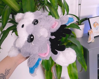Silver Lilac wolf dragon plushie
