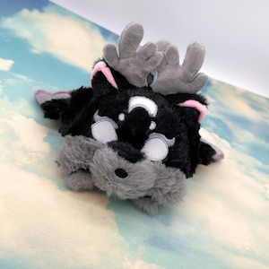 Dark moon wolf dragon plushie