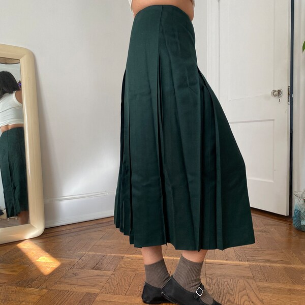Black wool pleated skirt main image 1
