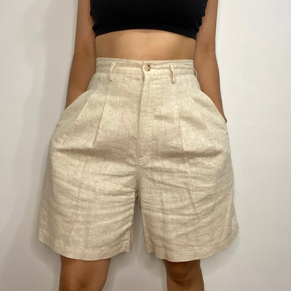 vintage Express linen Bermuda shorts