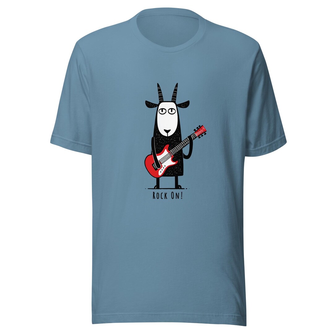 Goat Ripper Bandmerch Punk Rock Goat T-shirt – Guitar Rebel Animal Graphic, Bella + Canvas ...