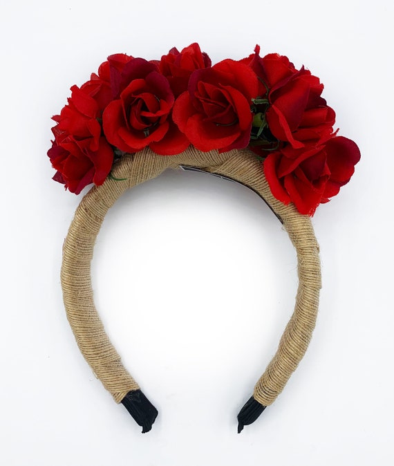 red rose headdress
