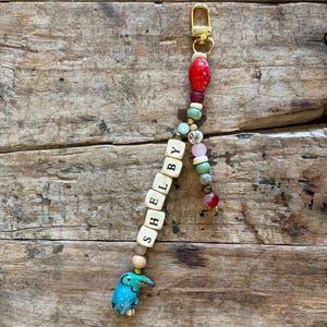 Personalized Handmade Bag Charm Keychain – Custom Name Accessory – Unique Gift for Her – Purse Charm – Backpack or Key Ring Charm
