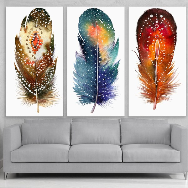 Large Feather Art Etsy