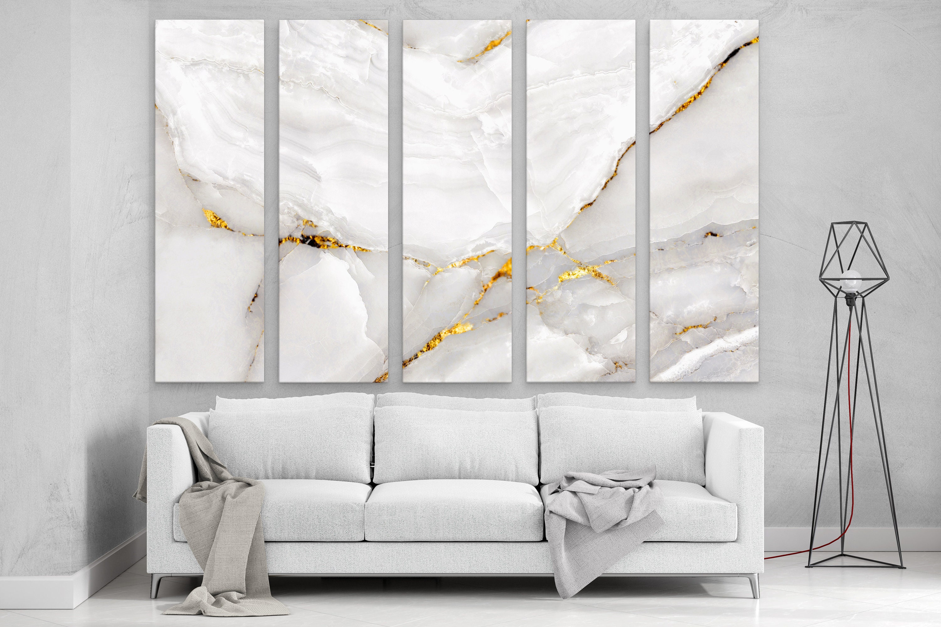 White Gold Marble Canvas Wall Art Abstract Gold Canvas Art - Etsy UK