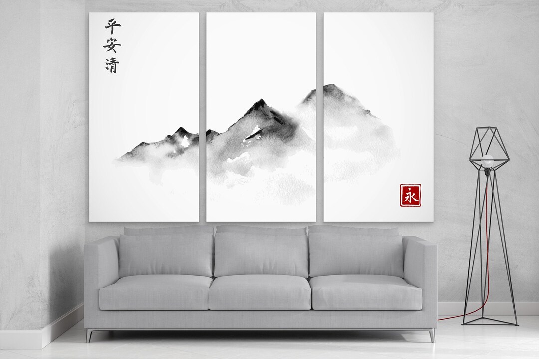 Japanese Canvas Set Japanese Canvas Wall Art Print Japanese Etsy