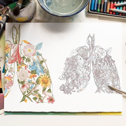 plants are lungs paint by number printable color by numbers etsy