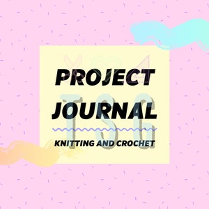 Planificador de crochet y tejido en tonos pastel de los años 80 y 90 - Planificador de proyectos - Diario de crochet y tejido - A4, A5, carta - Plantilla para descargar e imprimir