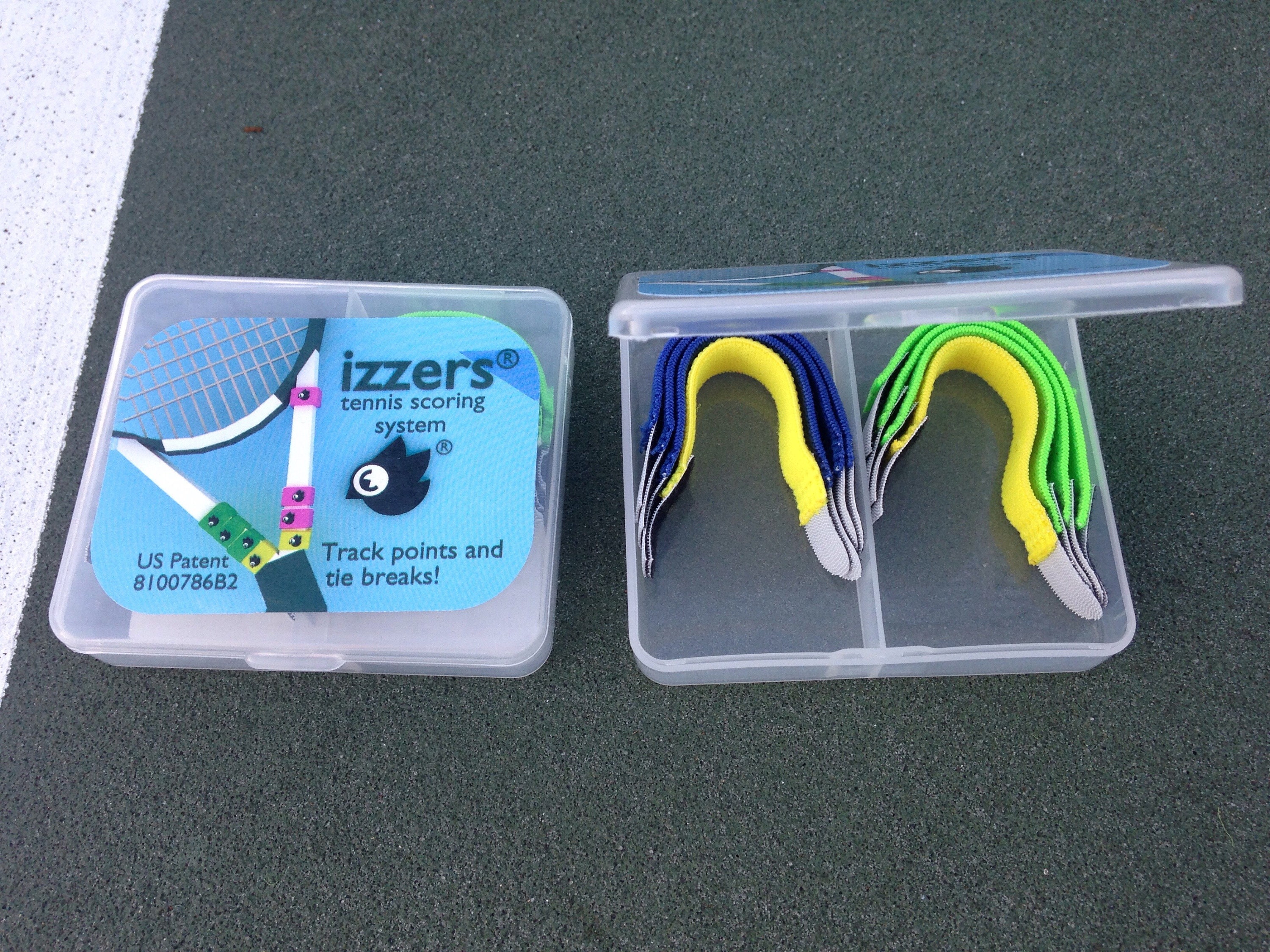 Izzers Tennis Score Keeper, Mark and See the Score Easily, Blue/green