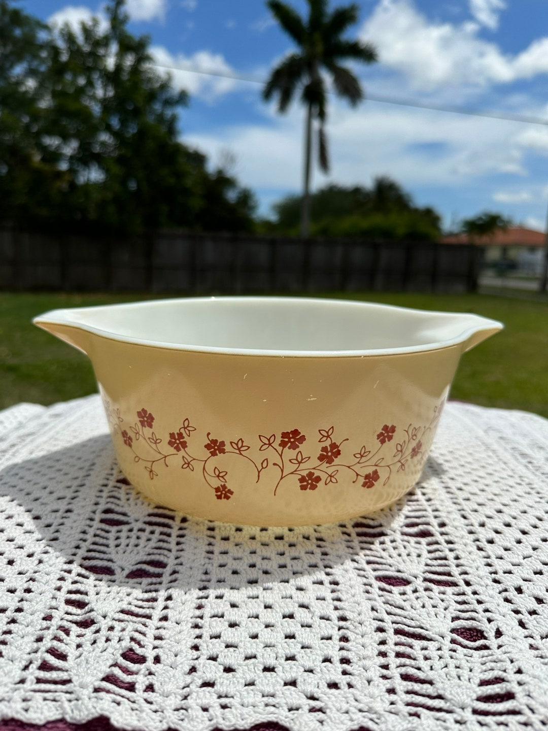 Vintage Pyrex Trailing Flowers Casserole - Etsy