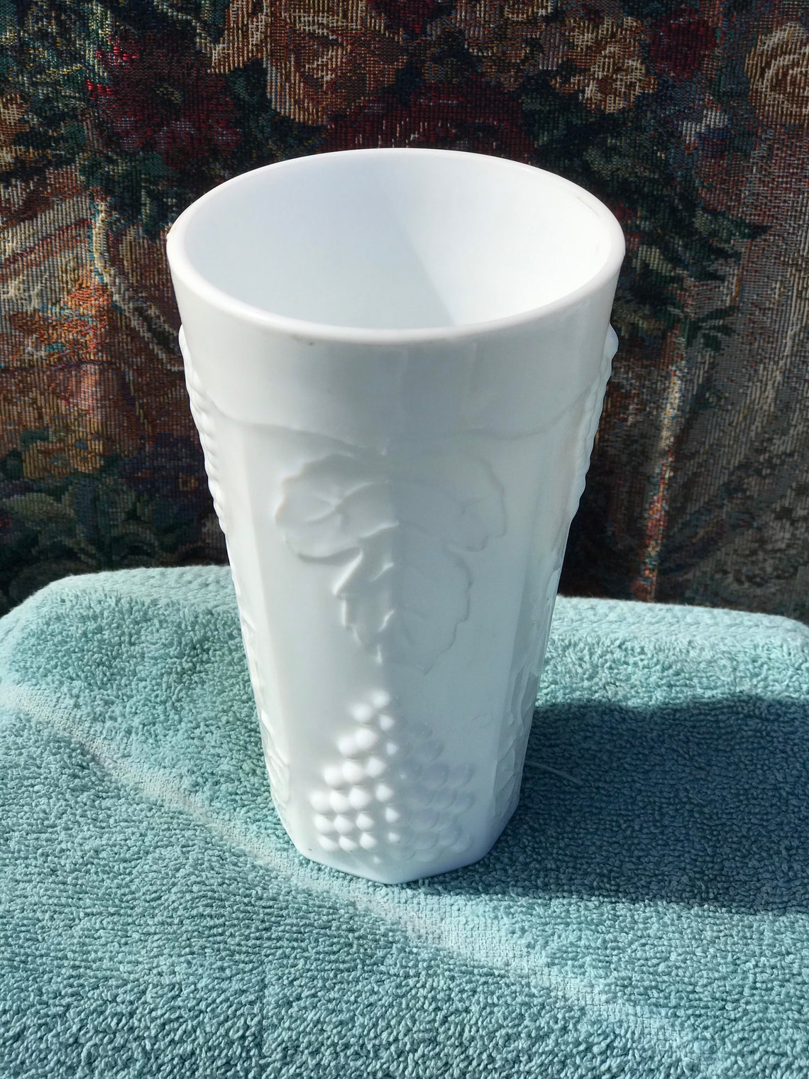 Vintage Tall Milk Glass Tumbler Etsy