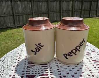 Vintage Brown and Tan Plastic Shakers