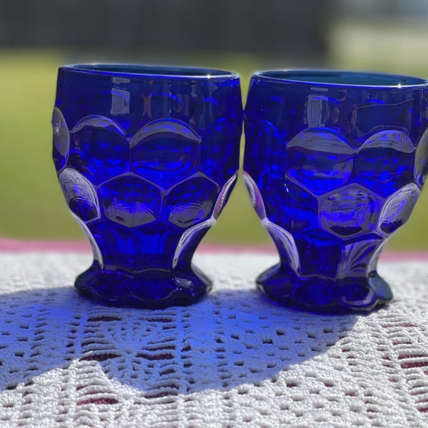 Heisey Imperial Provincial Cobalt Blue Glasses