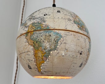 World Globe Light Repurposed