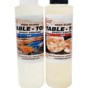 Crystal Clear Table Top UV Resistant Epoxy - 1/2 Gallon Kit - 64 Oz - Good for River Tables and Countertops - Jewelry Making - Bar Top Resin