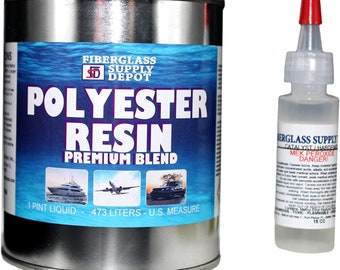 Polymer World 1 Gallon of Polyester Resin With 1708x50x5 Yard Biaxial  Mat-laminating Fiberglass Resin / Hardener Kit for Boat, Automotive 