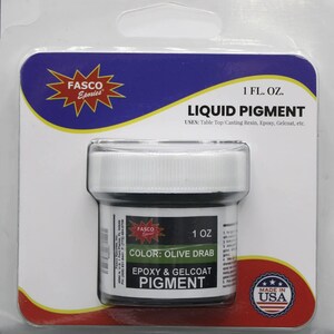 Olive Drab Pigment for Epoxy Resin, Gelcoat, Paint - 1 oz