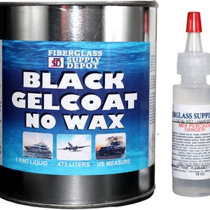 Fiberglass Supply Depot Inc. Black Gelcoat No Wax Pint with 15cc Hardener (MEKP)