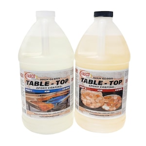 Crystal Clear Table Top UV Resistant Epoxy - River Table Epoxy - Counter Top Epoxy - Gallon Kit - 128 Oz