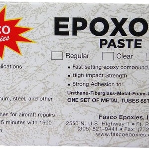 Fasco Epoxo-88 | World's Strongest 6min Set Epoxy Paste Adhesive *CLEAR* 7oz Tube kit