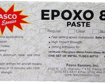 Fasco Epoxo-88 | World's Strongest 6min Set Epoxy Paste Adhesive SUPERFLEX Glue *GREY* 7oz Tube kit