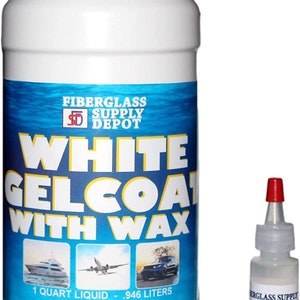 Fiberglass Supply Depot Inc. White Gelcoat With Wax - Interior or Exterior - Quart with 15cc Hardener (MEKP)