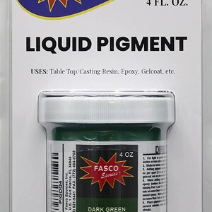 Dark Green Pigment for Epoxy Resin, Gelcoat, Paint - 4 oz