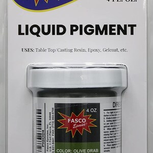 Olive Drab Pigment for Epoxy Resin, Gelcoat, Paint - 4 oz