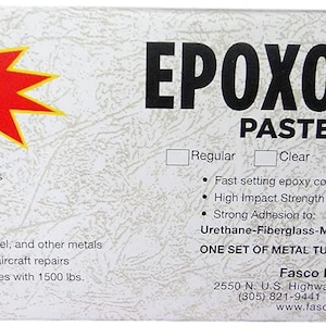 Fasco Epoxo-88 | World's Strongest 6min Set Epoxy Paste Adhesive Glue WHITE 18oz Tube kit