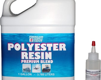 Premium Polyester Resin w/Hardener for Laminating Fiberglass mat, biaxle, Cloth (Gallon)