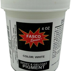 White Pigment for Epoxy Resin, Gelcoat, Paint - 4 oz