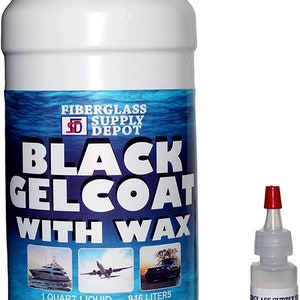 Fiberglass Supply Depot Inc. Black Gelcoat with Wax: Quart with 15cc Hardener (MEKP)
