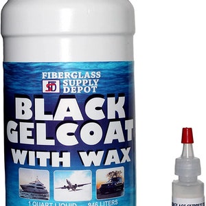 Fiberglass Supply Depot Inc. White Gelcoat NO Wax Interior or Exterior  Quart With 15cc Hardener MEKP 