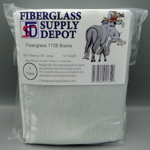 1708 Fiberglass 45/45 DBM Biaxial 50&quot; Inch Wide - 3 FEET Long - 1 Yard Folded