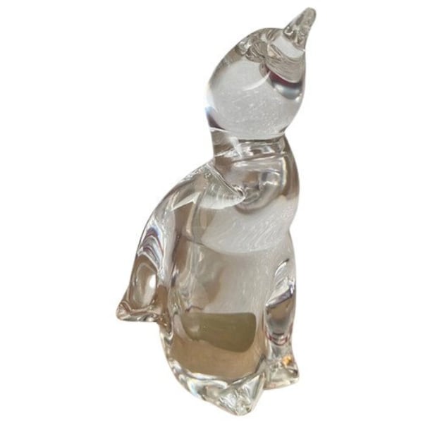 Oggetti Crystal Penguin Clear Lead 24% PbO Art Glass Paperweight Figurine