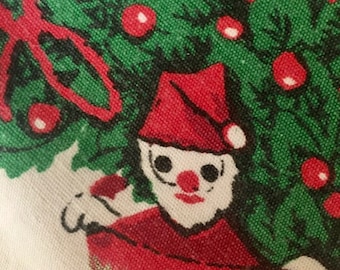 Tablecloth Christmas Theme Vintage Garland Santa Oblong 68 x 60