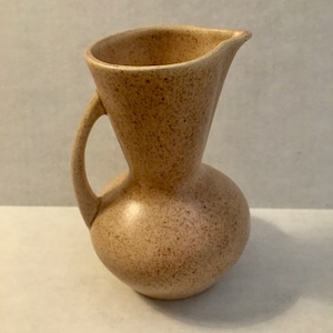 Pitcher Creamer Laurel Pottery of California Life Pattern Small Pink Speckled Mid Century 1950s Vintage