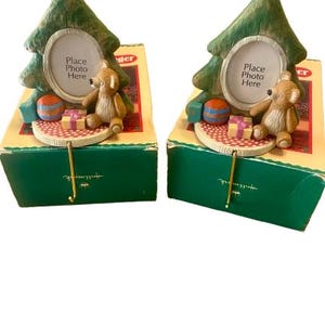 Hallmark Stocking Hangers Christmas Photo Holder Set of Two Original Boxes 1987