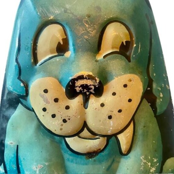 Boîte anglaise vintage George Horner du début des années 50, motif cow-boy chat et souris. - France