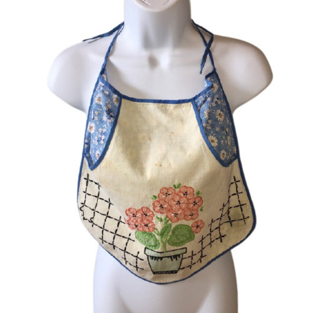 Vintage Clothespin Holder Bag Embroidered Ties at Neck Etsy