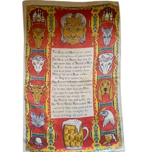 Irish Linen Tea Towel Use or Decor or Both Funny Poem Bar Decor Bar Towel Ulster Weavers