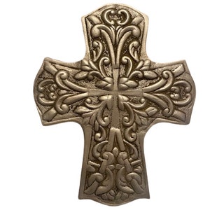 Metal Cross Wall Decor A La Carte Made in Mexico Silver Tone Raised Design Cross Collection Gallery Wall