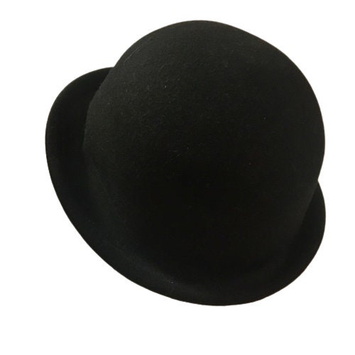 Derby Bowler Hat DA ME Vintage 80s 90s Black Wool Made in  display picture 3
