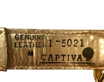 Vintage Captiva Gold Leather & Metal-Tone Decorative Belt w Adjustable Buckle L captiva Belts for Women on Sale up to 90% Off: Poshmark main image 3