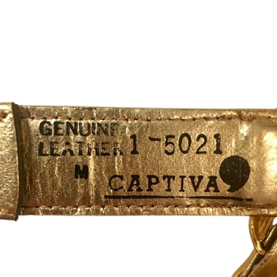 Captiva Belt Gold Tone Metal Links Gold Metallic … - image 4
