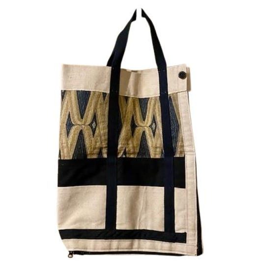 Unique Handmade Tote Heavy Canvas Unzips on Three Sides  display picture 2