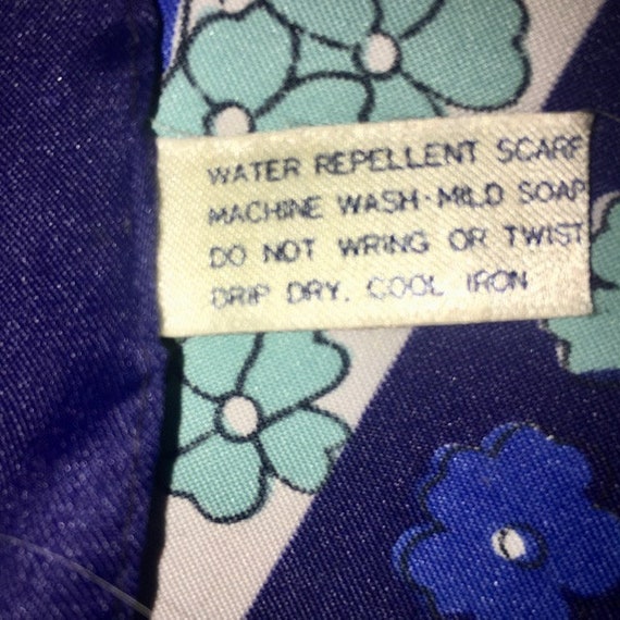 Scarf Made in Taiwan Water Repellent Blue Floral … - image 4