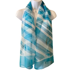 SERENITY Light Blue Mandala Silk Scarf | Alesia Chaika Vintage Baar and Beard pure silk Pale Blue Sheer Butterfly Appliqué Scarf main image 1
