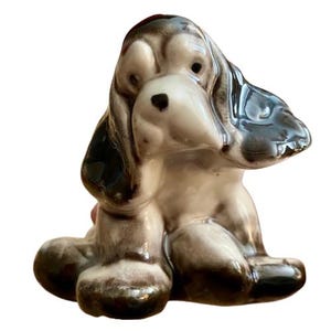 Styson Porcelain Puppy Dog Cocker Spaniel Hand Painted Figurine Mid Century Vintage