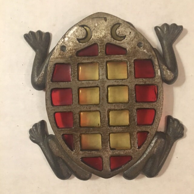 Trivet Frog Cast Iron Stained Glass Resin Vintage Colorful - Etsy UK
